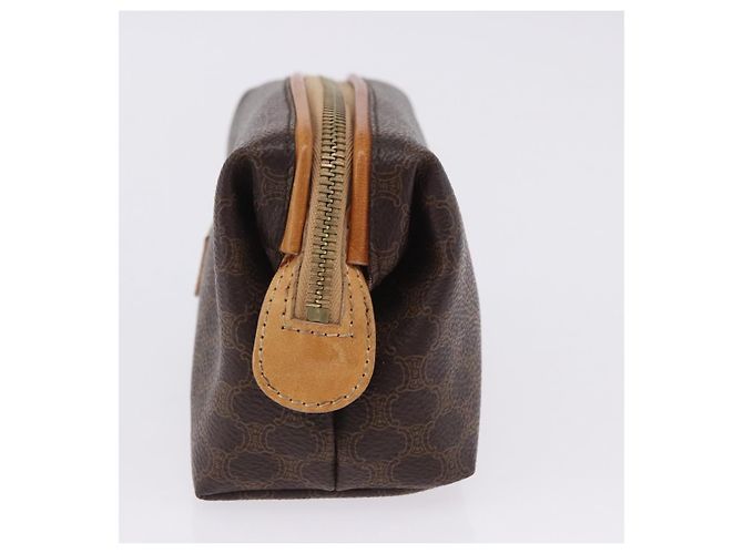 Céline Pouch CELINE Macadam Canvas PVC Leather Brown Gold Auth ki6850 Marrone D'oro - vista 4