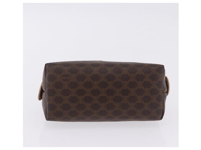 Céline Pouch CELINE Macadam Canvas PVC Leather Brown Gold Auth ki6850 Marrone D'oro - vista 9