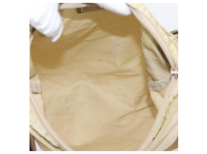 Bolsa de Ombro PRADA Nylon Beige Silver Auth ar14195 Prata Bege - vista 11
