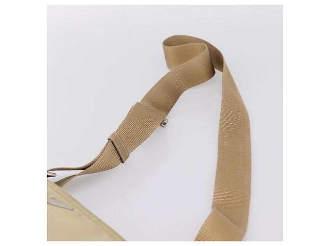 Bolsa de Ombro PRADA Nylon Beige Silver Auth ar14195 Prata Bege - vista 8