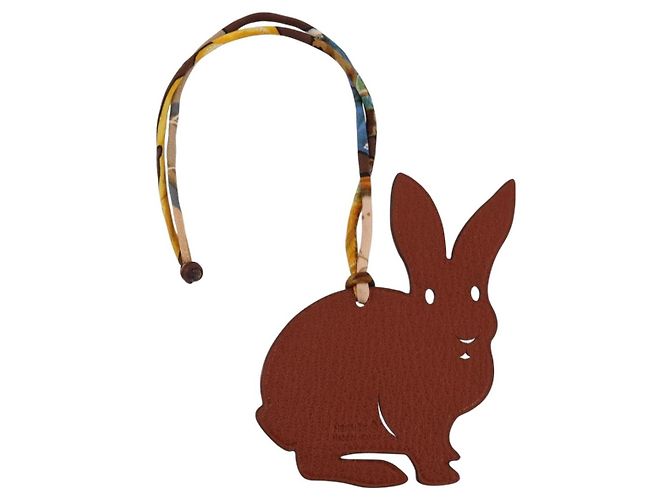 Hermès HERMES Petit Ash Rabbit PM Bag Charm Leder Brown Auth 204795M Braun - Ansicht 2