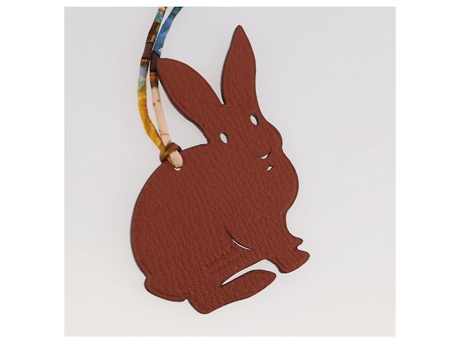 Hermès HERMES Petit Ash Rabbit PM Bag Charm Leder Brown Auth 204795M Braun - Ansicht 4