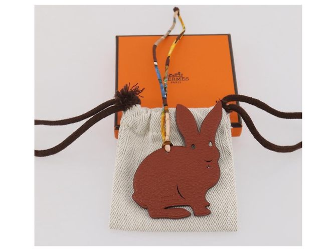 Hermès HERMES Petit Ash Rabbit PM Bag Charm Leder Brown Auth 204795M Braun - Ansicht 9