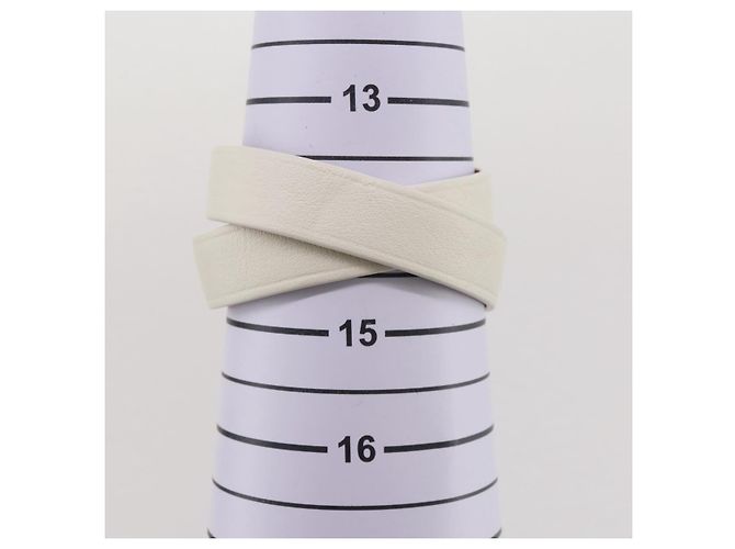 Bracciale Christian Dior Pelle Oro Bianco Auth 204946M D'oro - vista 10