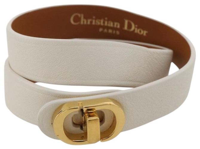 Bracciale Christian Dior Pelle Oro Bianco Auth 204946M D'oro - vista 2