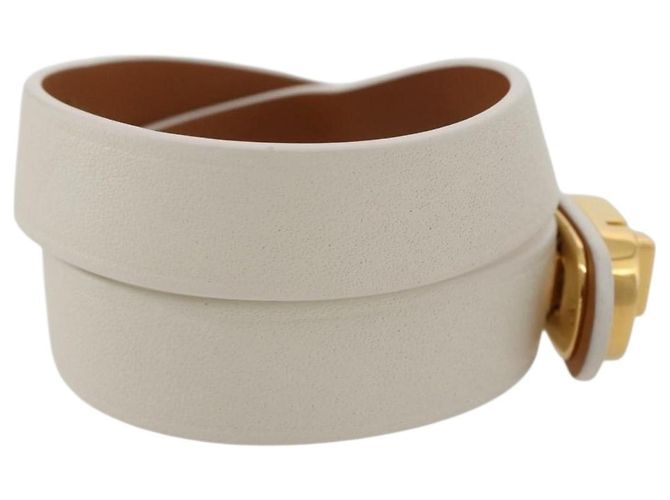 Bracciale Christian Dior Pelle Oro Bianco Auth 204946M D'oro - vista 5