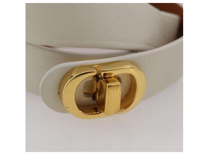 Bracciale Christian Dior Pelle Oro Bianco Auth 204946M D'oro - vista 6