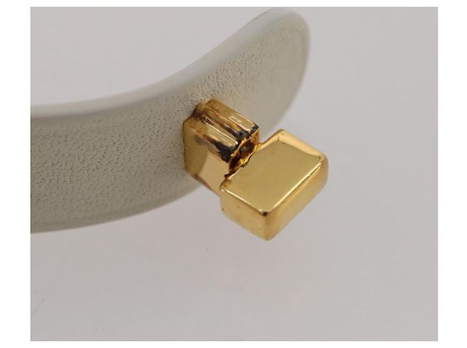 Bracciale Christian Dior Pelle Oro Bianco Auth 204946M D'oro - vista 8