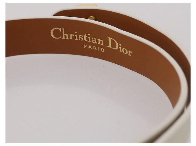 Bracciale Christian Dior Pelle Oro Bianco Auth 204946M D'oro - vista 9