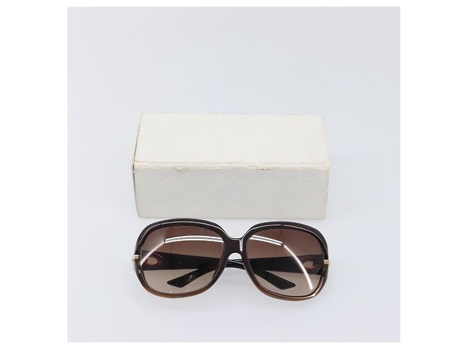 Occhiali da sole Christian Dior plastica Dark Brown Gold Tone Auth BA15592V Marrone scuro - vista 16