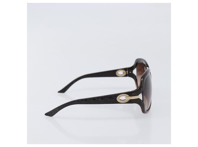 Occhiali da sole Christian Dior plastica Dark Brown Gold Tone Auth BA15592V Marrone scuro - vista 5