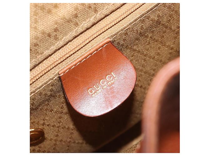 Zaino GUCCI Bamboo in pelle nera e oro 003 2034 0030 Auth 202686 Nero D'oro - vista 16