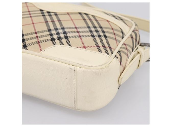Borsa a tracolla BURBERRY Nova Check Canvas Beige Silver Auth 203708 Argento - vista 10