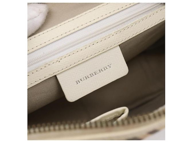 Borsa a tracolla BURBERRY Nova Check Canvas Beige Silver Auth 203708 Argento - vista 16