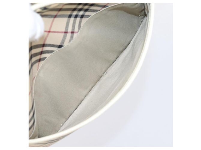 Borsa a tracolla BURBERRY Nova Check Canvas Beige Silver Auth 203708 Argento - vista 23