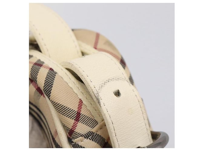 Borsa a tracolla BURBERRY Nova Check Canvas Beige Silver Auth 203708 Argento - vista 24
