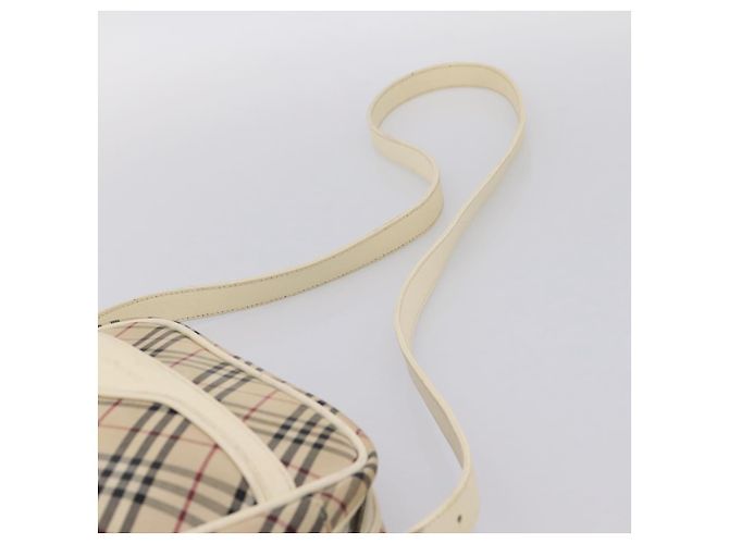 Borsa a tracolla BURBERRY Nova Check Canvas Beige Silver Auth 203708 Argento - vista 8