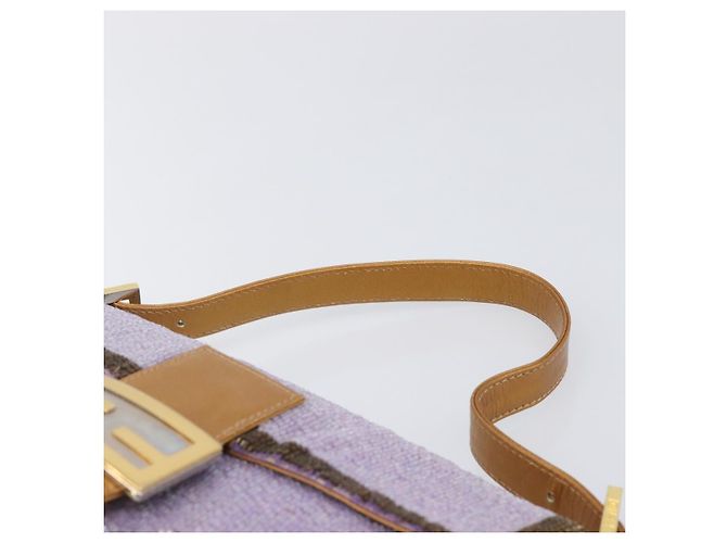 Borsa a tracolla FENDI Mamma Baguette in pelle con perline Viola Oro Auth 194784SM D'oro Porpora - vista 15