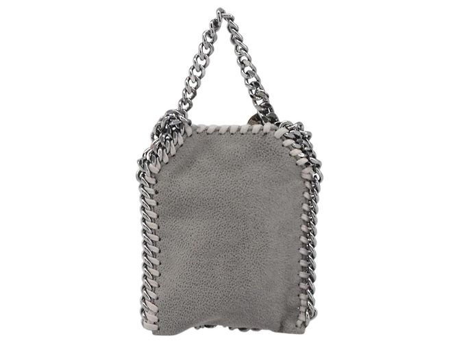 Stella Mc Cartney Stella MacCartney Falabella Micro Chain Shoulder Pouch Polyester Auth 202846V Marrone Argento - vista 3