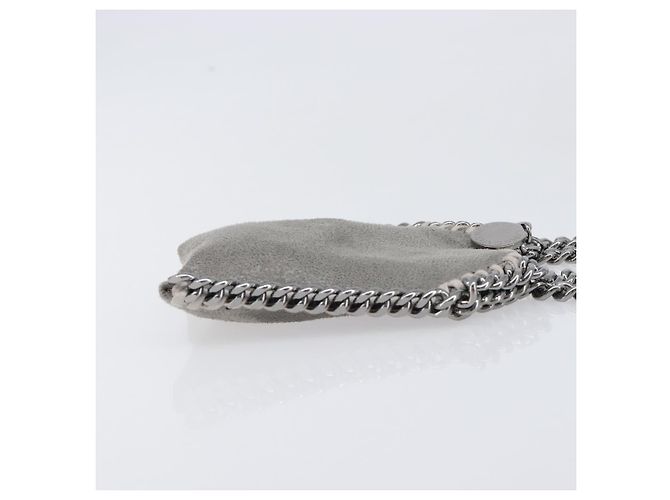 Stella Mc Cartney Stella MacCartney Falabella Micro Chain Shoulder Pouch Polyester Auth 202846V Marrone Argento - vista 4