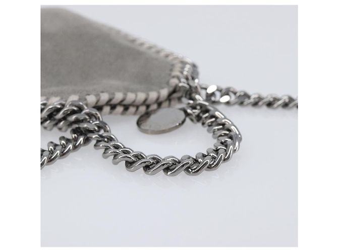 Stella Mc Cartney Stella MacCartney Falabella Micro Chain Shoulder Pouch Polyester Auth 202846V Marrone Argento - vista 7