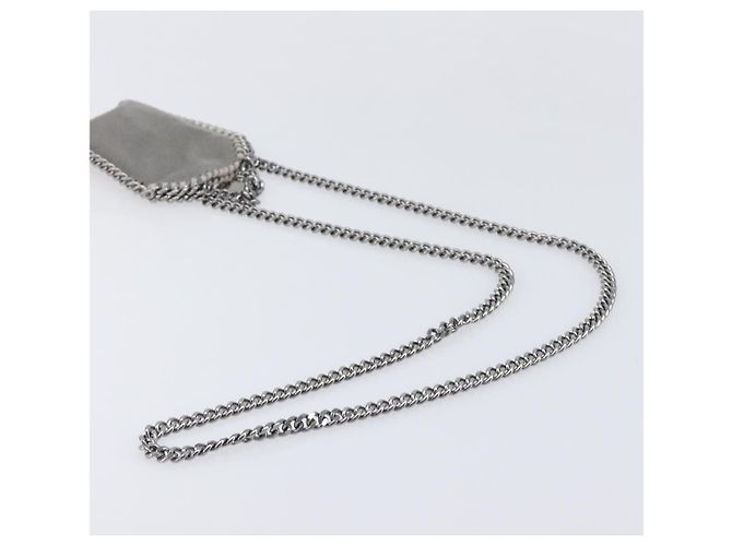 Stella Mc Cartney Stella MacCartney Falabella Micro Chain Shoulder Pouch Polyester Auth 202846V Marrone Argento - vista 9