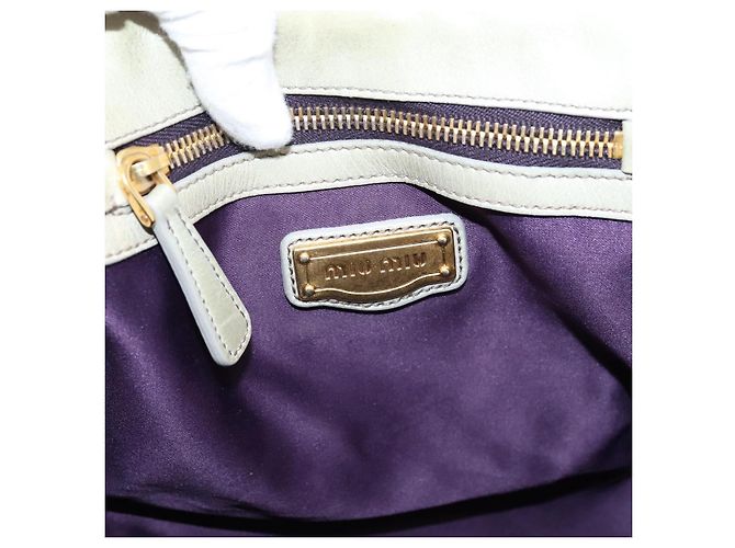 Borsa a mano arricciata Miu Miu in pelle 2way Grigio Oro Auth LN169 Marrone D'oro - vista 18