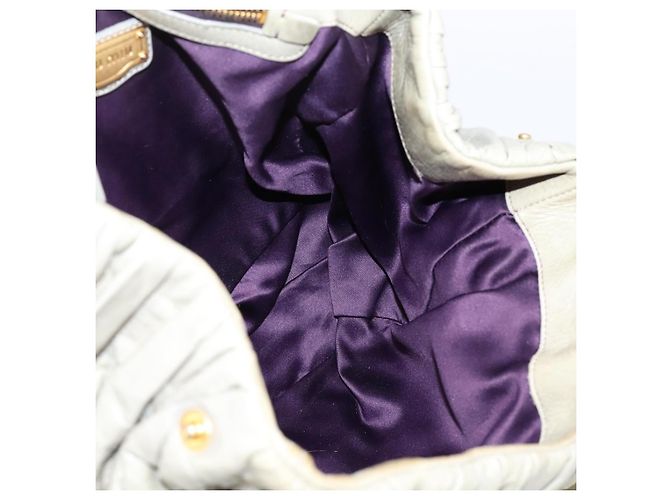 Borsa a mano arricciata Miu Miu in pelle 2way Grigio Oro Auth LN169 Marrone D'oro - vista 19