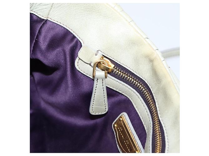 Borsa a mano arricciata Miu Miu in pelle 2way Grigio Oro Auth LN169 Marrone D'oro - vista 21