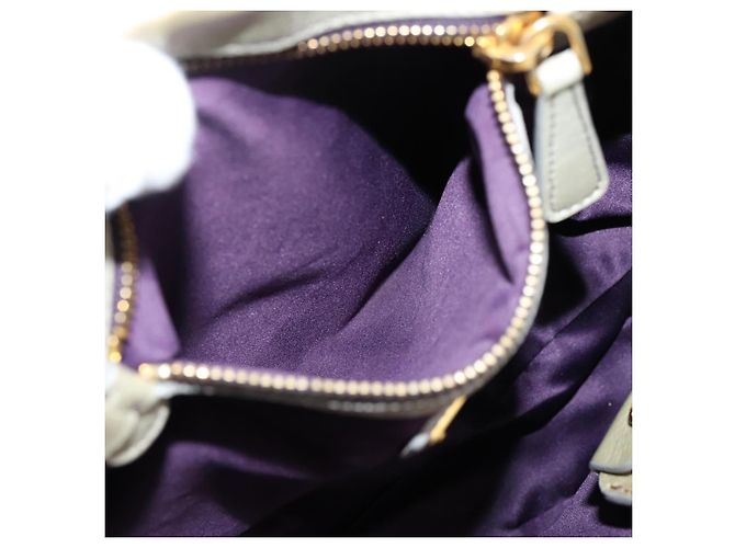 Borsa a mano arricciata Miu Miu in pelle 2way Grigio Oro Auth LN169 Marrone D'oro - vista 22