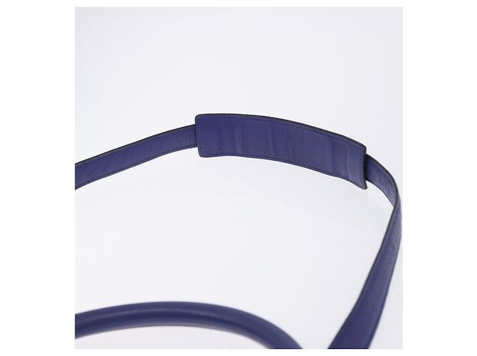Céline Borsa a mano CELINE Trapeze in pelle scamosciata 2way Blu Oro Auth 203775A D'oro - vista 10