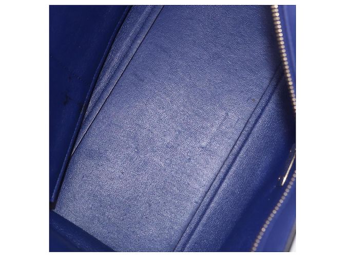 Céline Borsa a mano CELINE Trapeze in pelle scamosciata 2way Blu Oro Auth 203775A D'oro - vista 26