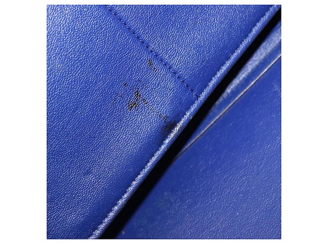 Céline Borsa a mano CELINE Trapeze in pelle scamosciata 2way Blu Oro Auth 203775A D'oro - vista 27