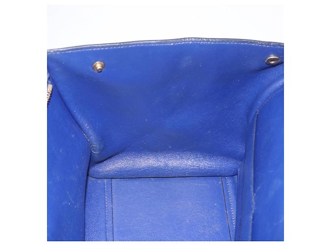Céline Borsa a mano CELINE Trapeze in pelle scamosciata 2way Blu Oro Auth 203775A D'oro - vista 29
