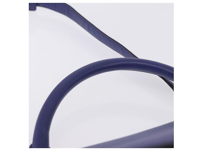Céline Borsa a mano CELINE Trapeze in pelle scamosciata 2way Blu Oro Auth 203775A D'oro - vista 8