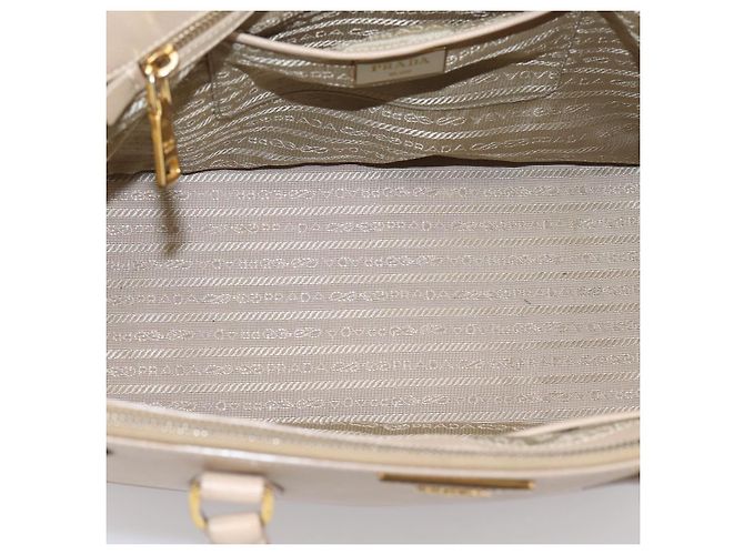 Borsa a mano PRADA Galleria Saffiano 2way Beige Gold Auth 204152A D'oro - vista 10