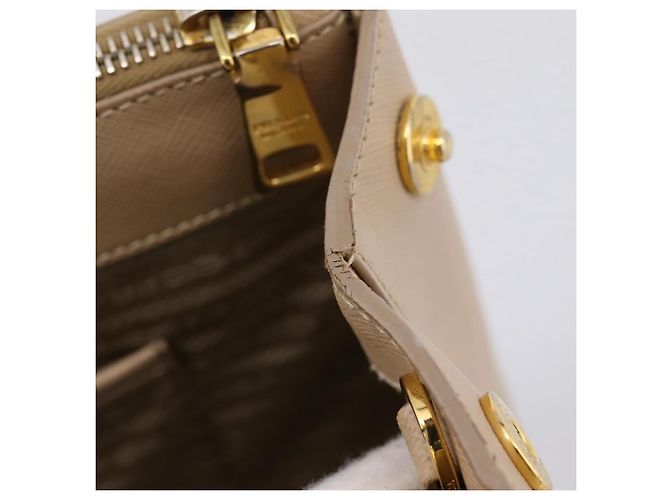 Borsa a mano PRADA Galleria Saffiano 2way Beige Gold Auth 204152A D'oro - vista 23