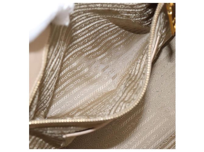Borsa a mano PRADA Galleria Saffiano 2way Beige Gold Auth 204152A D'oro - vista 26