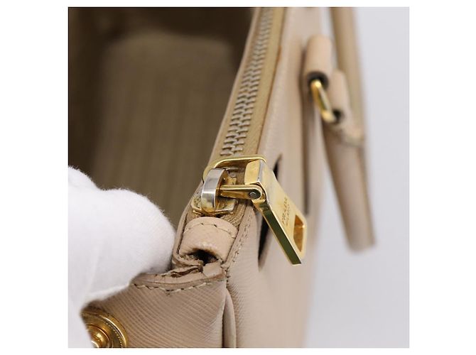 Borsa a mano PRADA Galleria Saffiano 2way Beige Gold Auth 204152A D'oro - vista 27