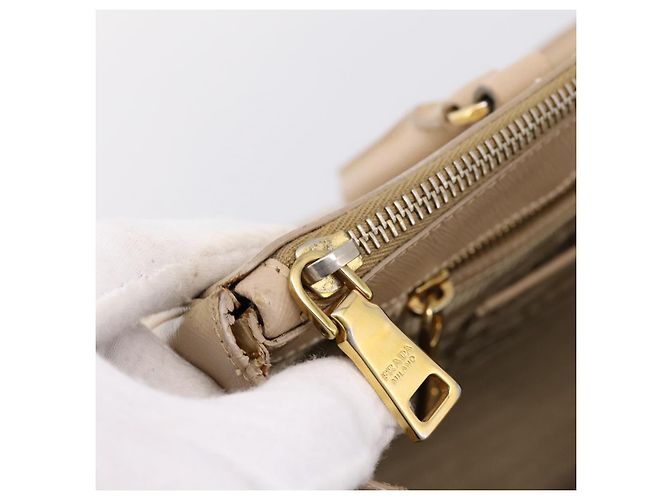 Borsa a mano PRADA Galleria Saffiano 2way Beige Gold Auth 204152A D'oro - vista 29
