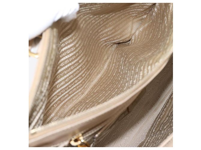 Borsa a mano PRADA Galleria Saffiano 2way Beige Gold Auth 204152A D'oro - vista 30