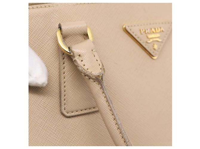 Borsa a mano PRADA Galleria Saffiano 2way Beige Gold Auth 204152A D'oro - vista 9