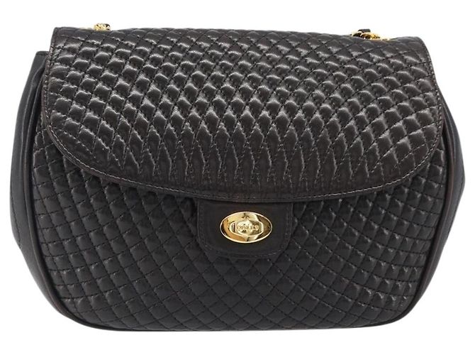 Bolsa de Ombro com Corrente BALLY em Couro Preto e Dourado Auth BA15535 - vista 2