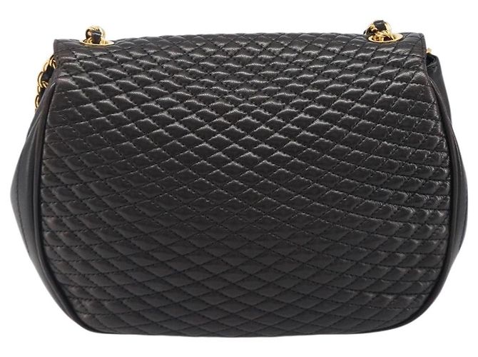 Bolsa de Ombro com Corrente BALLY em Couro Preto e Dourado Auth BA15535 - vista 3