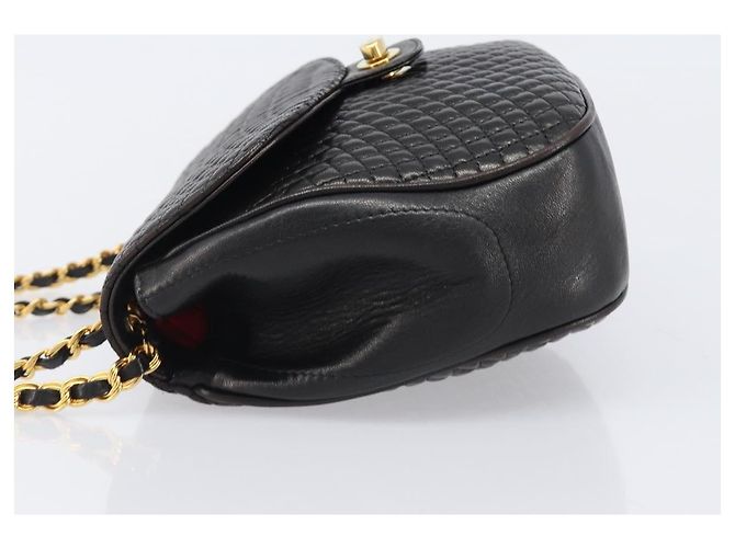 Bolsa de Ombro com Corrente BALLY em Couro Preto e Dourado Auth BA15535 - vista 5