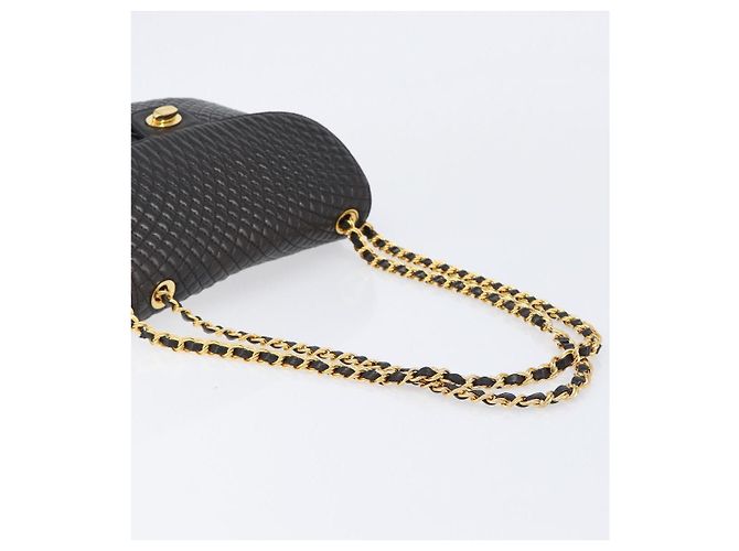 Bolsa de Ombro com Corrente BALLY em Couro Preto e Dourado Auth BA15535 - vista 7
