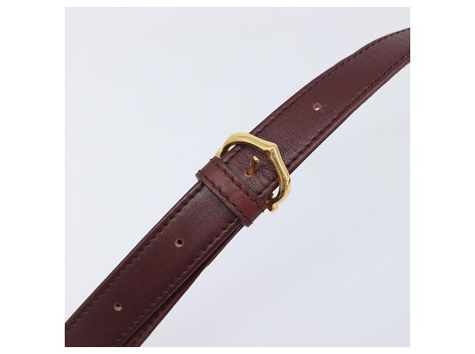 Bolso de hombro CARTIER Must Line de piel Bordeaux Gold Auth 201374 Dorado Burdeos - vista 10