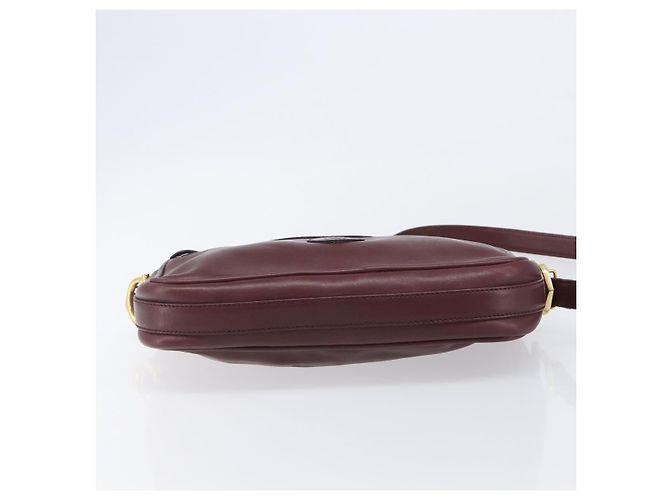 Bolso de hombro CARTIER Must Line de piel Bordeaux Gold Auth 201374 Dorado Burdeos - vista 11
