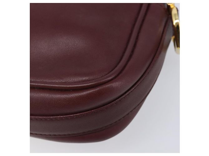 Bolso de hombro CARTIER Must Line de piel Bordeaux Gold Auth 201374 Dorado Burdeos - vista 12