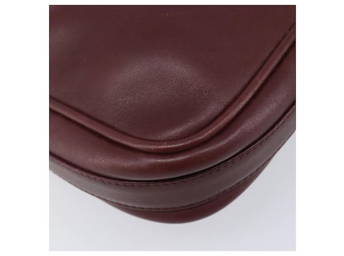 Bolso de hombro CARTIER Must Line de piel Bordeaux Gold Auth 201374 Dorado Burdeos - vista 13
